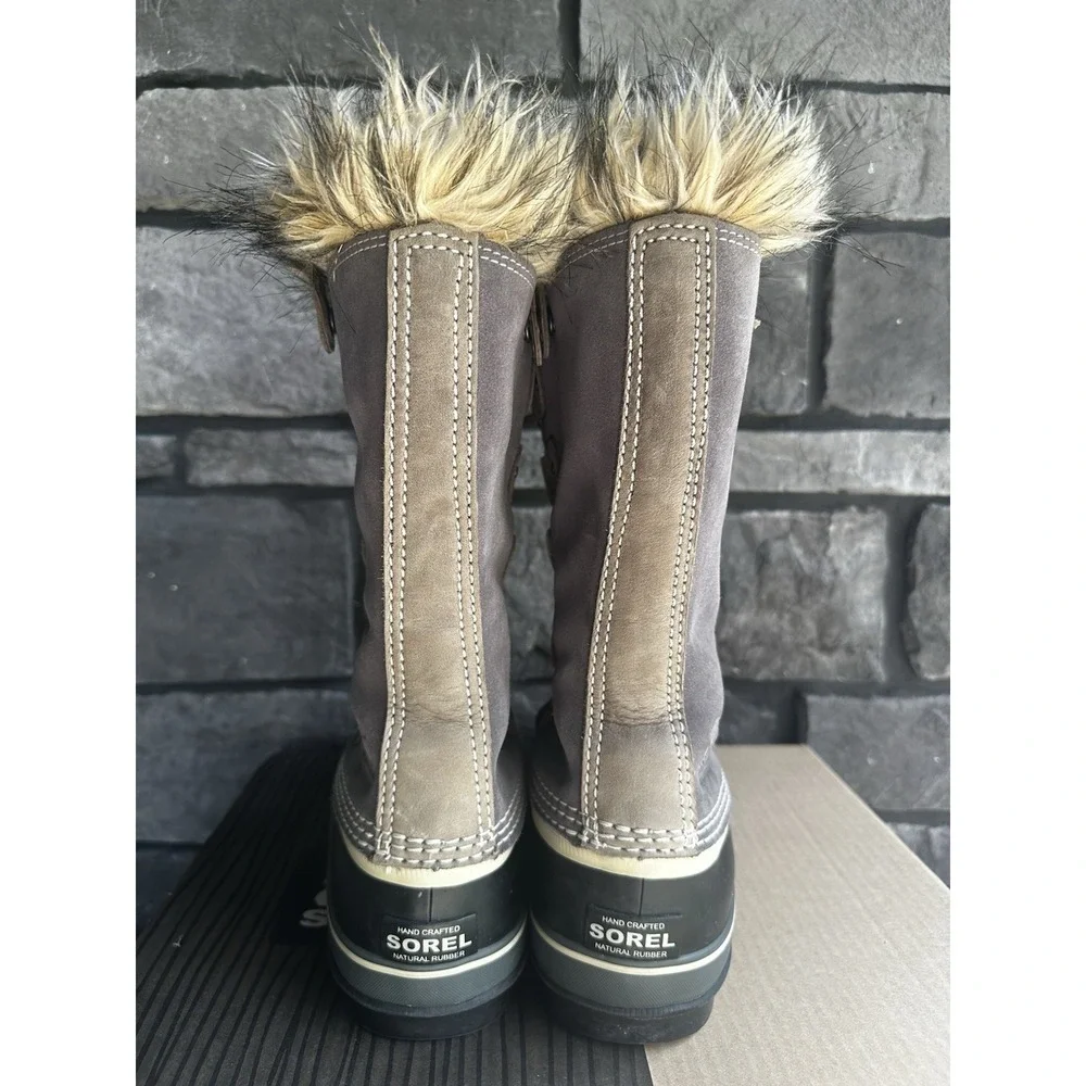 SOREL Joan Of Arctic Women's Size 10 Waterproof Winter Fur Snow Boots Shale Gray